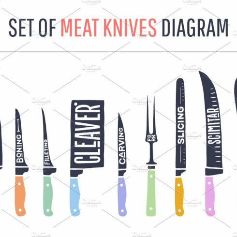 Meat cutting knives set cover image.