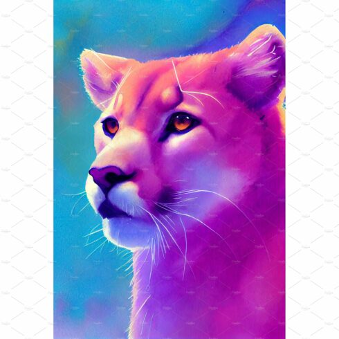 Watercolor portrait of cute cougar cover image.