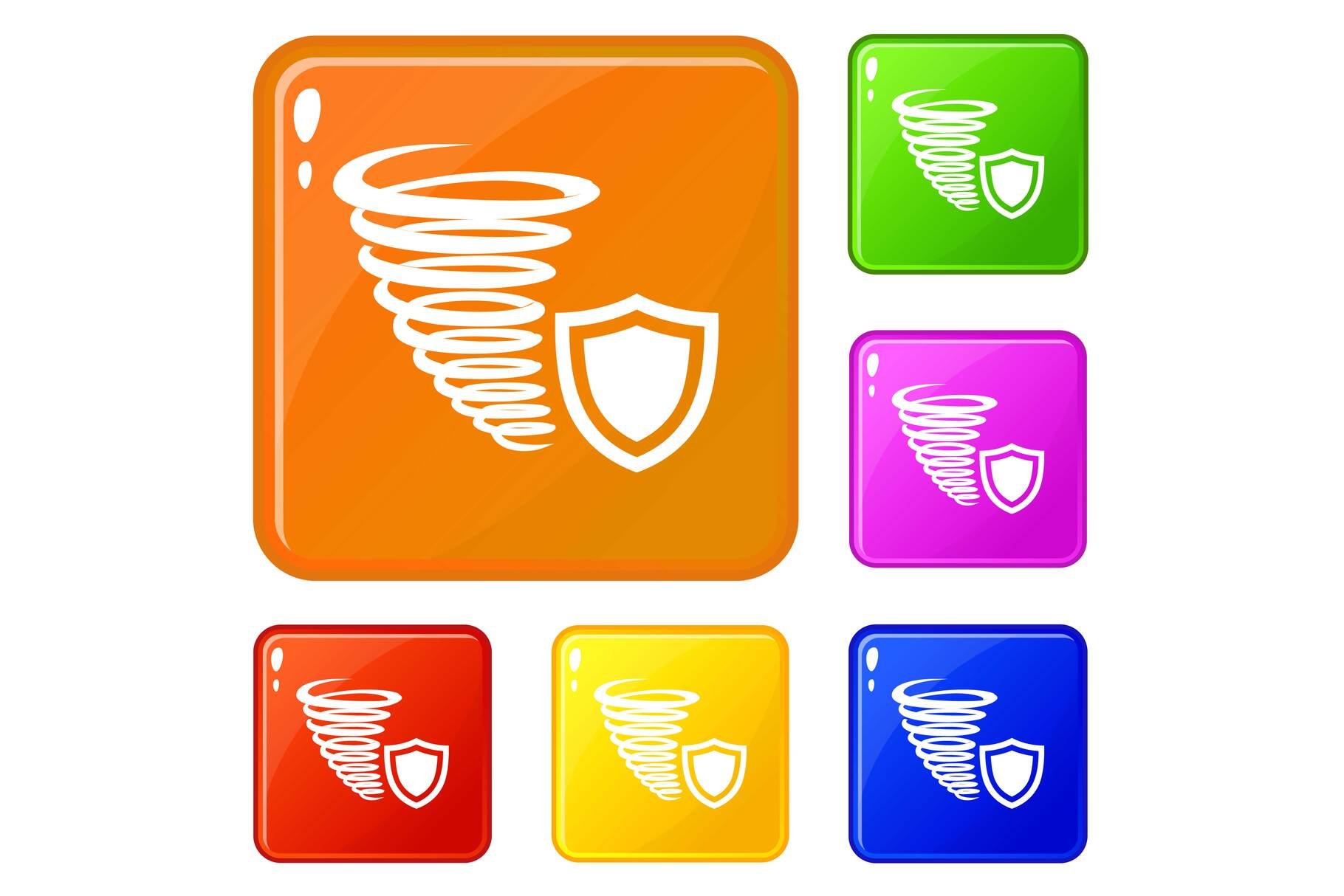 Hurricane protection icons set cover image.