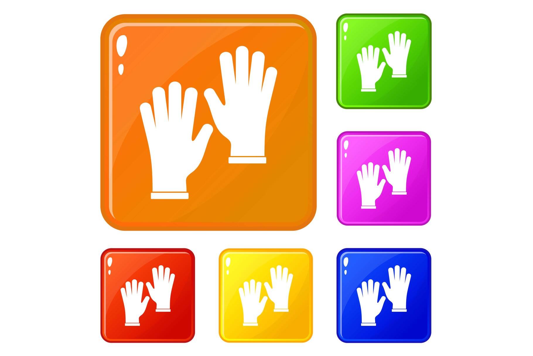 Medical gloves icons set vector cover image.