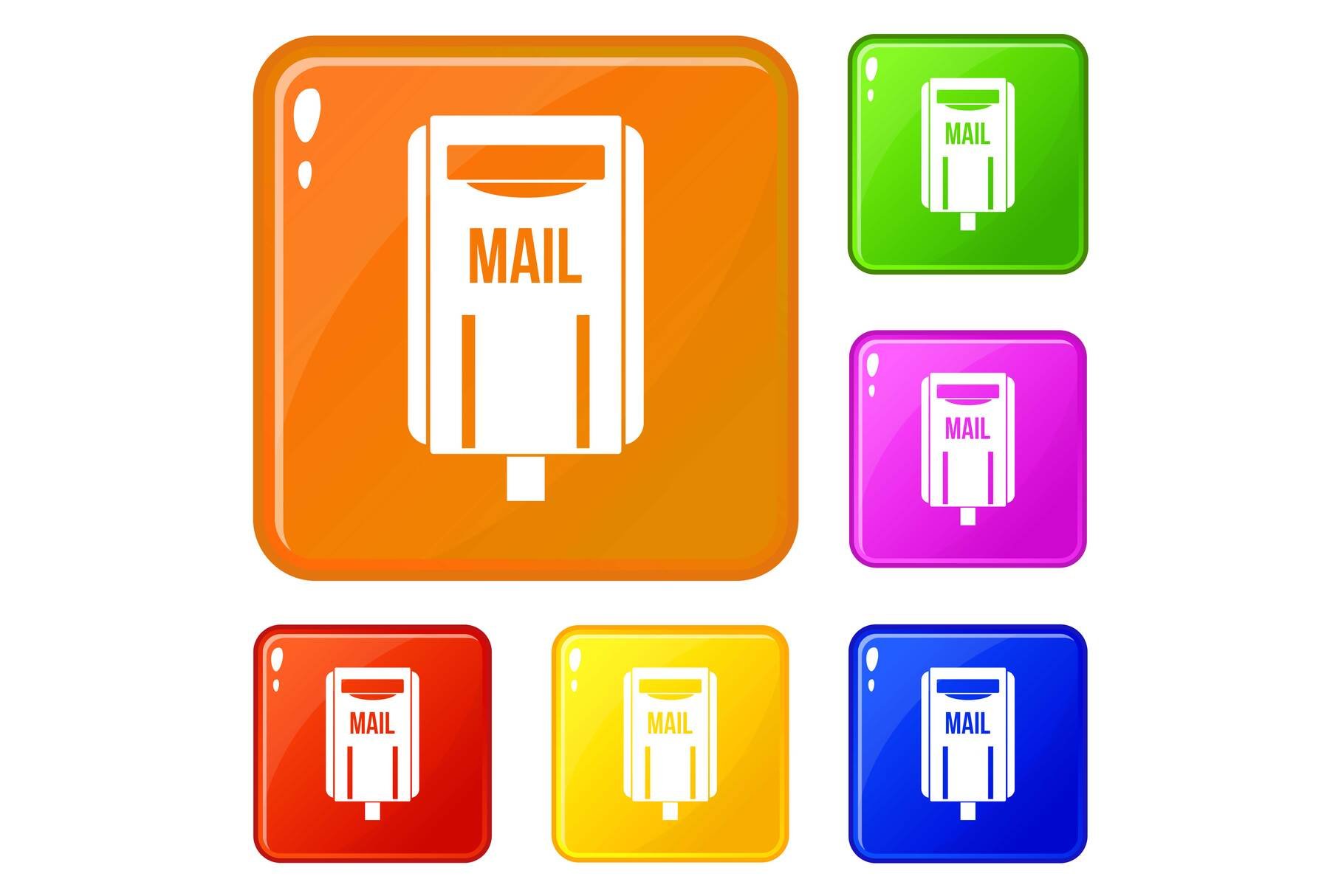 Post box icons set vector color cover image.