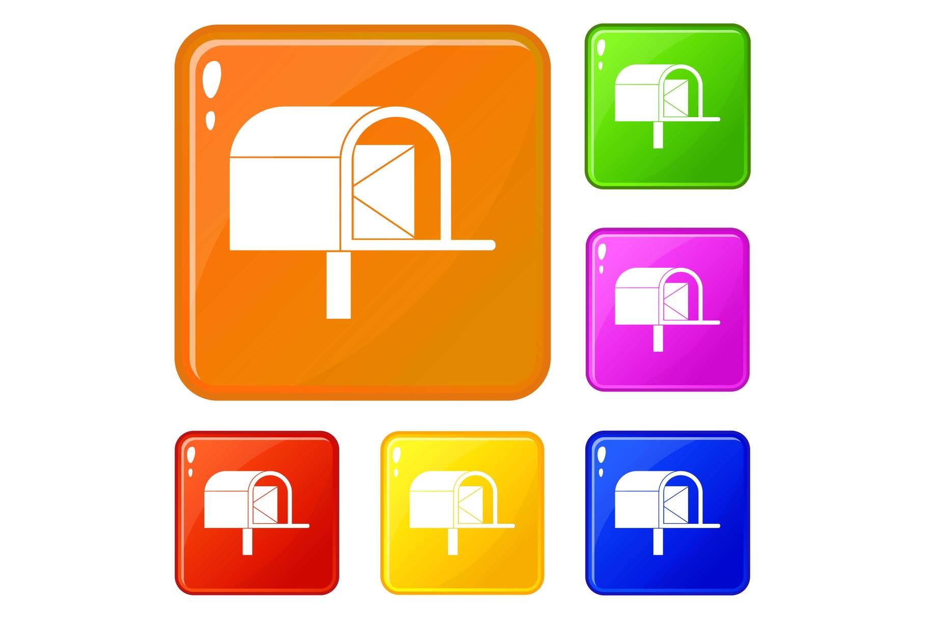 Mailbox icons set vector color cover image.