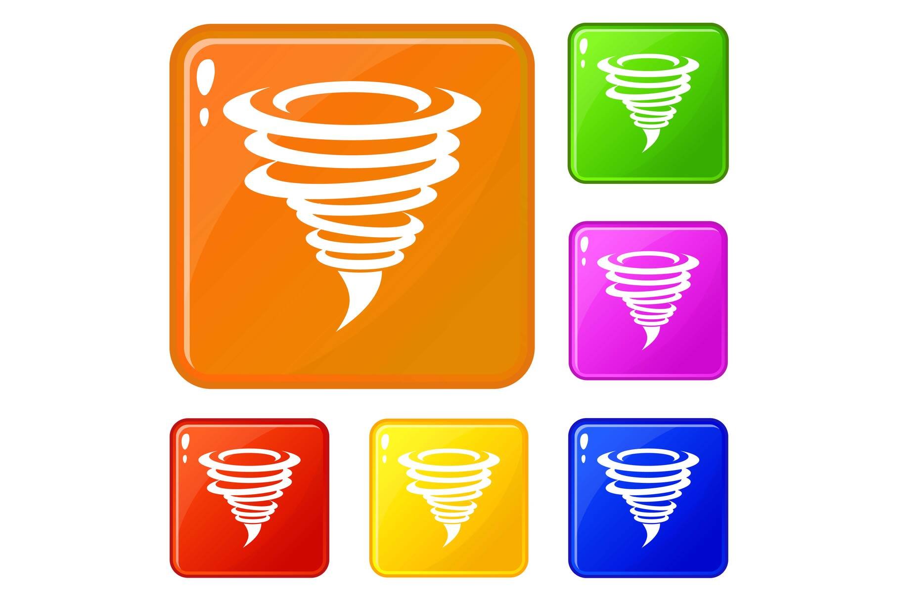 Tornado icons set vector color cover image.