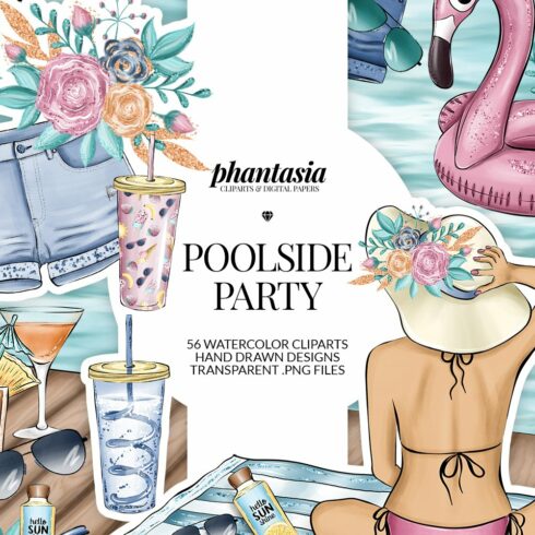 Pool party clipart – MasterBundles