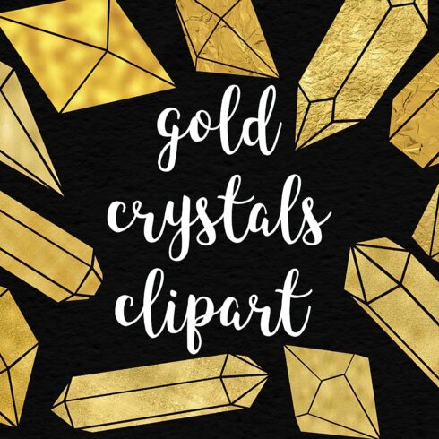 Shimmer Gold Crystals Clipart cover image.