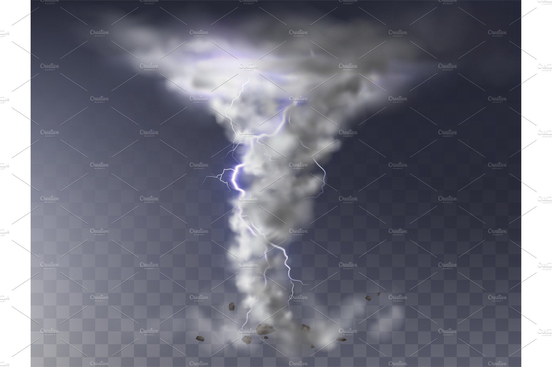 Vector realistic hurricane, tornado cover image.