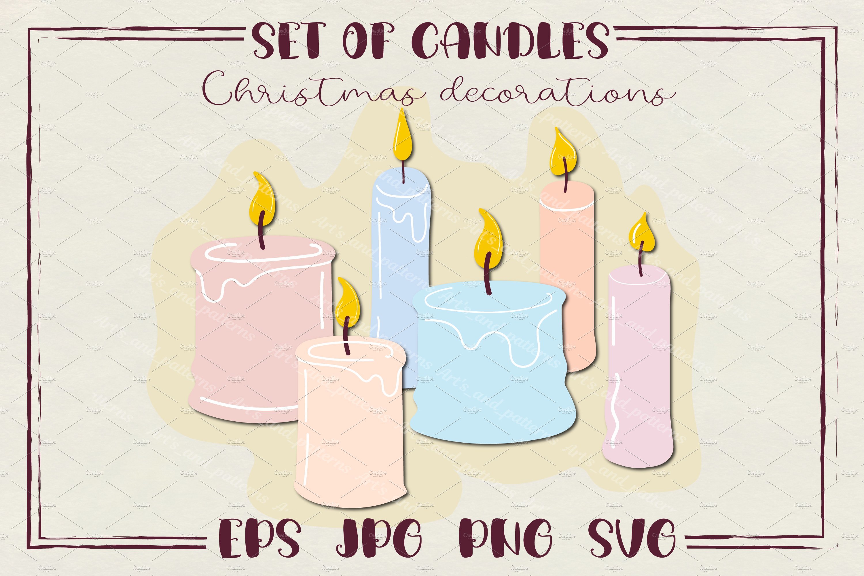 Christmas Candles cliparts cover image.