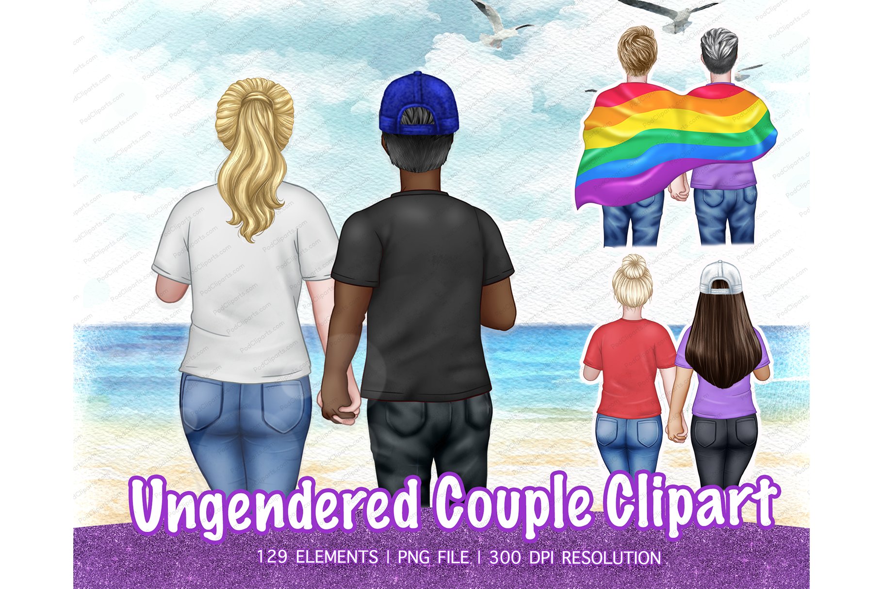 LGBTQ Ungendered, Gay Clipart PNG cover image.