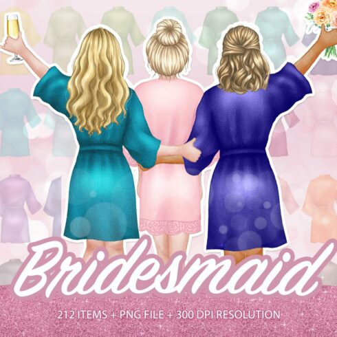 Bride And Bridesmaid Clipart PNG cover image.