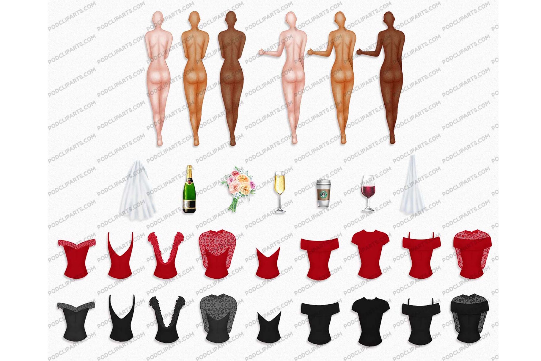 Bride, Wedding, Marriage Clipart PNG preview image.