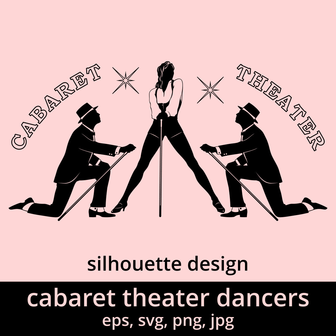 Cabaret Dancers Silhouettes SVG cover image.