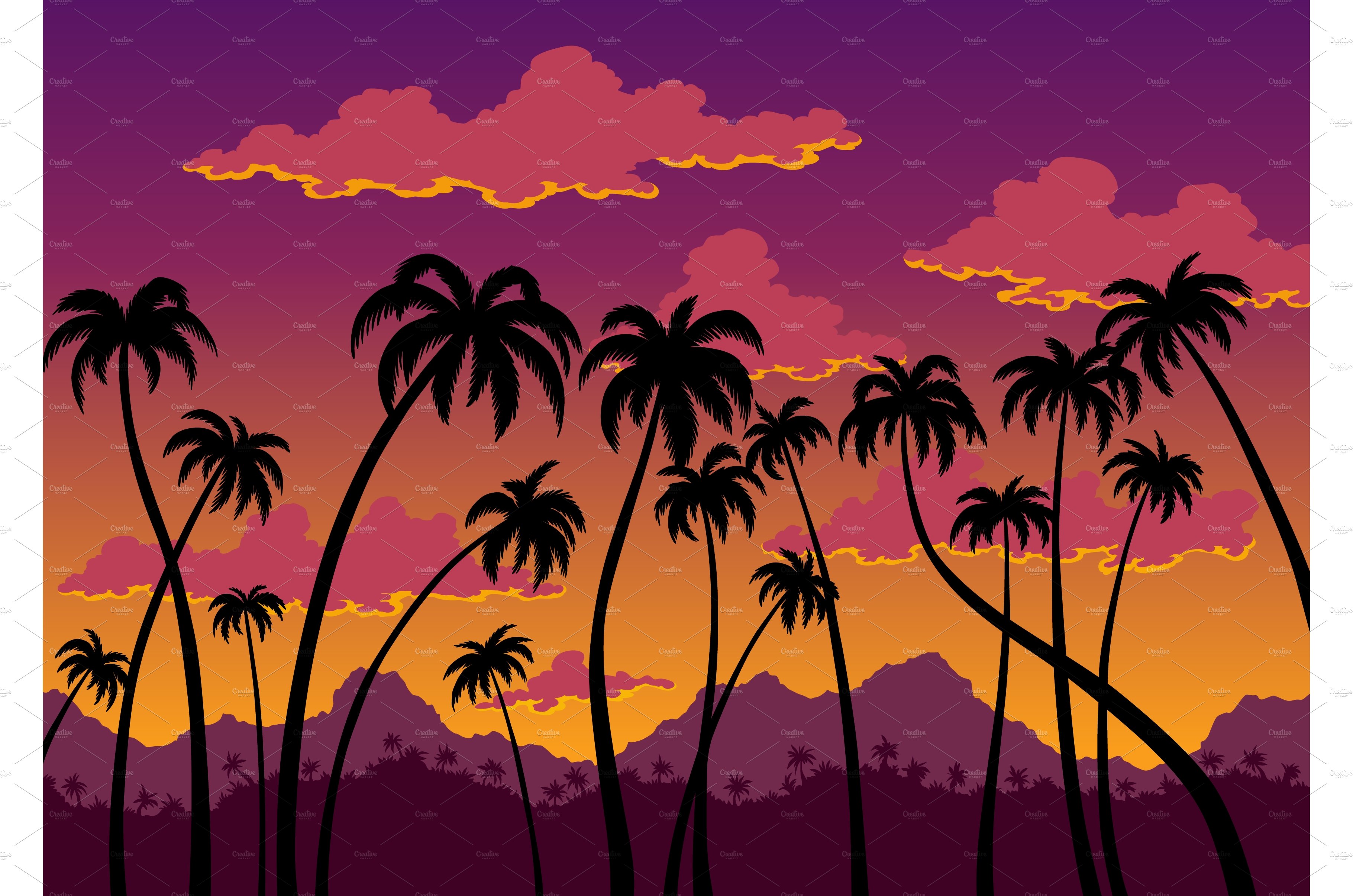 California sunset landscape. Coast cover image.