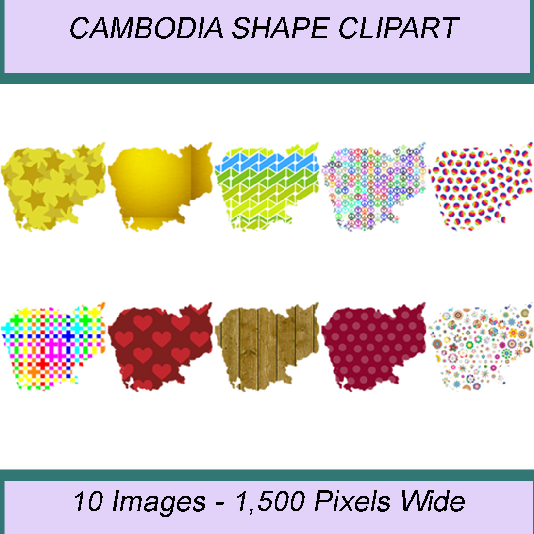 CAMBODIA SHAPE CLIPART ICONS cover image.