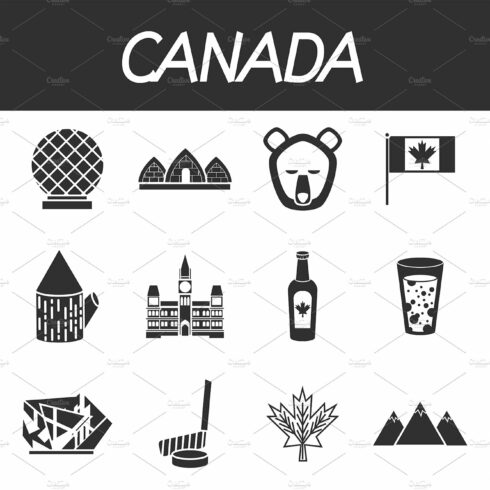 Canada icons set cover image.