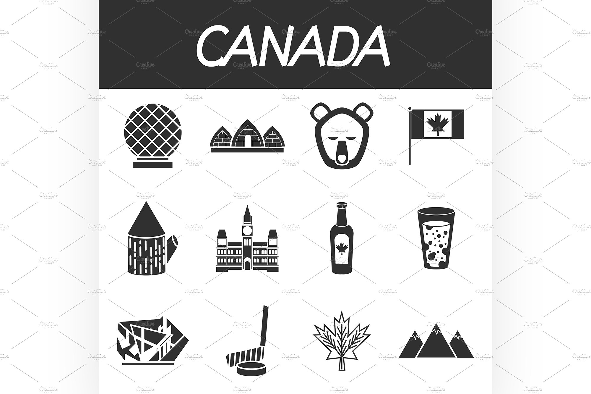 Canada icons set cover image.