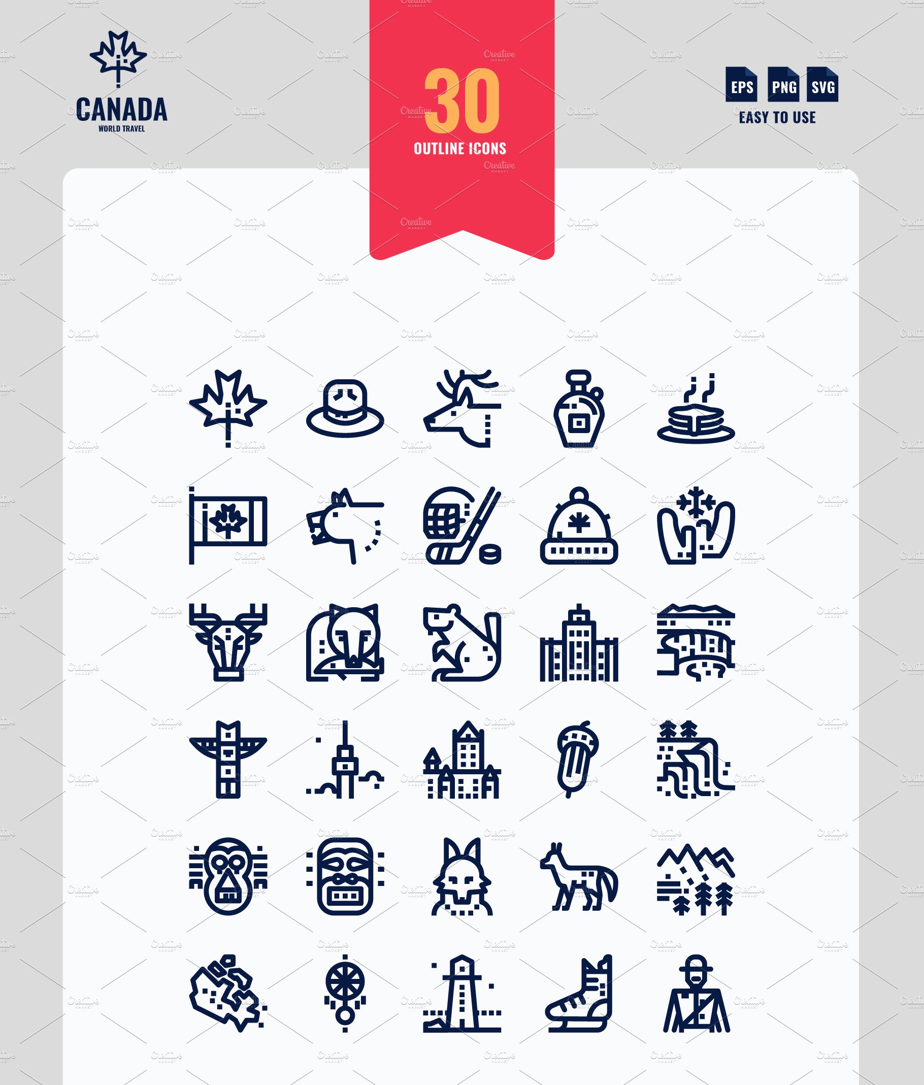Canada 90 Icons preview image.