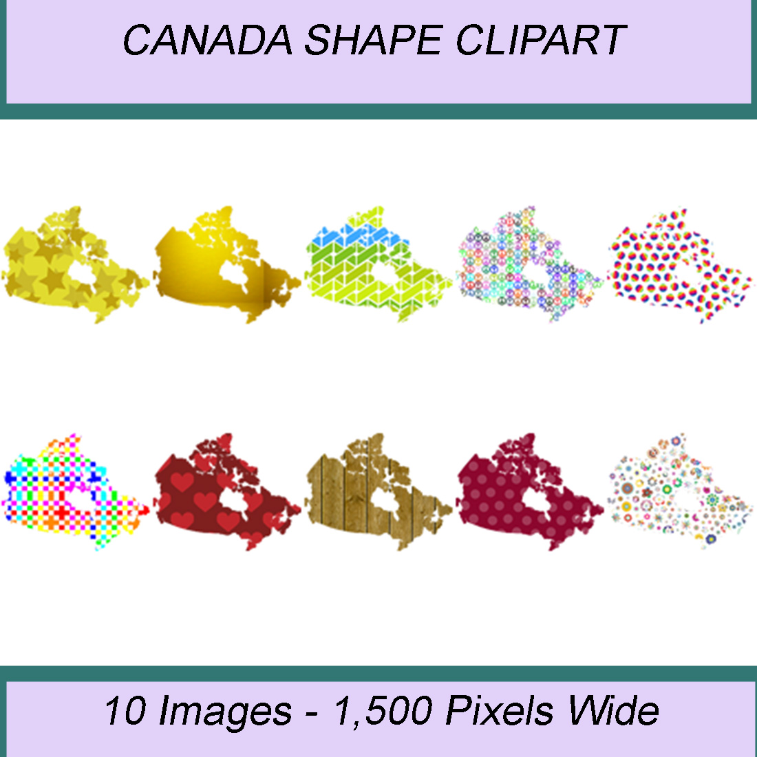 CANADA SHAPE CLIPART ICONS cover image.