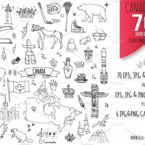 70 CANADA hand drawn elements! cover image.