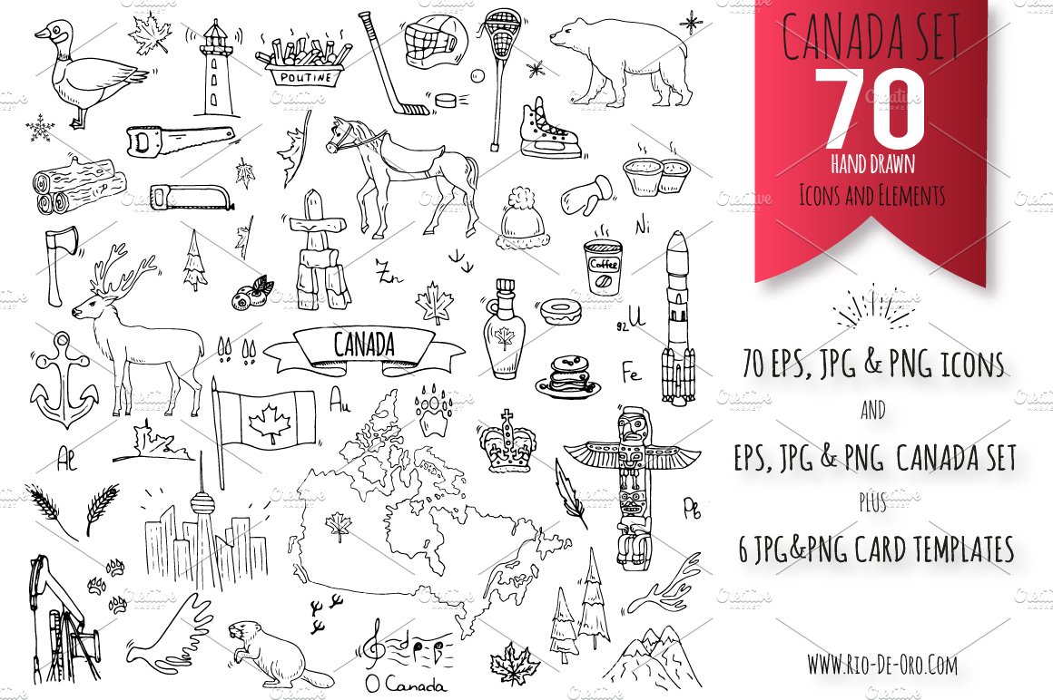 70 CANADA hand drawn elements! cover image.