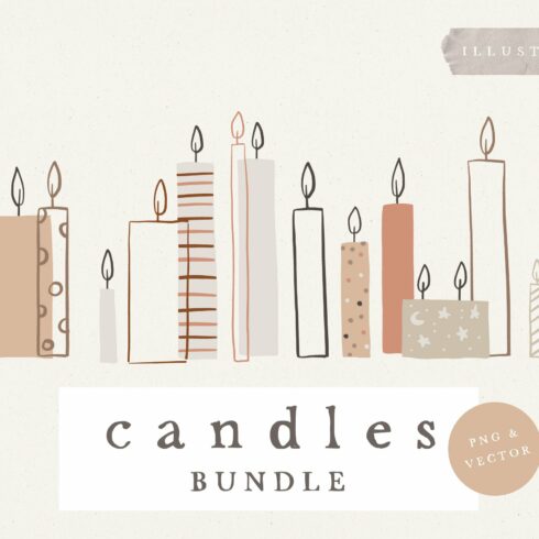CANDLE BUNDLE / png + vector cover image.