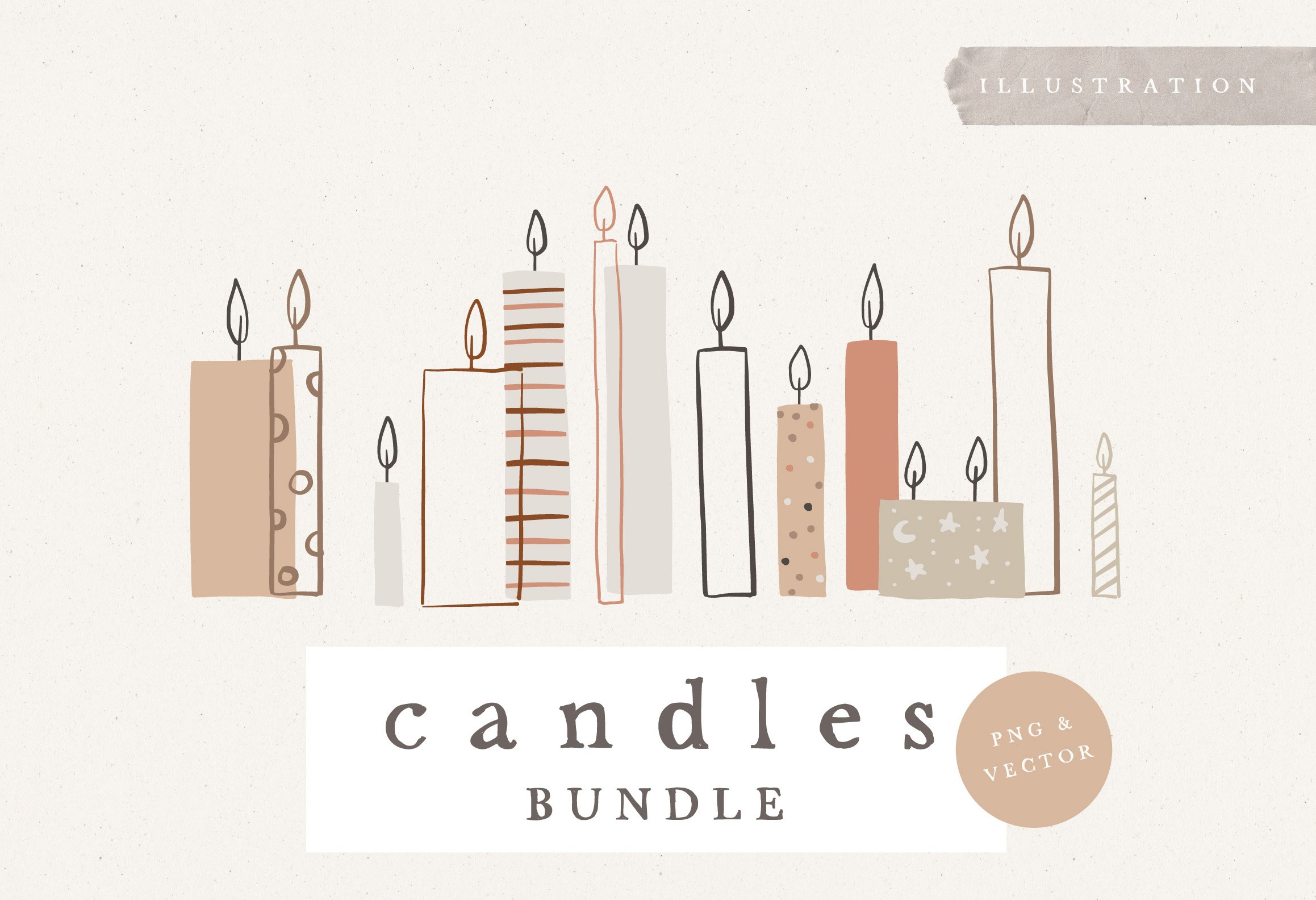 CANDLE BUNDLE / png + vector cover image.