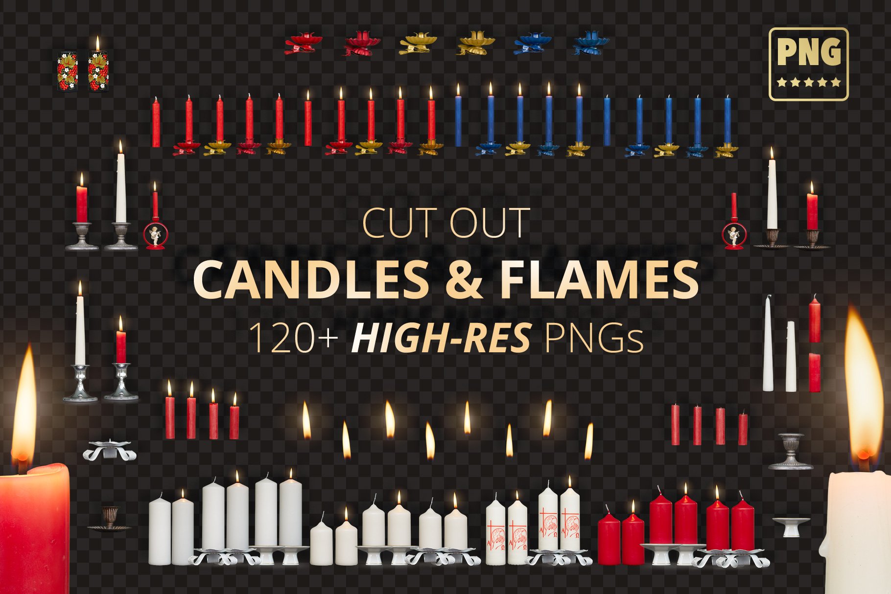 Candles & Flames Bundle - PNGs cover image.