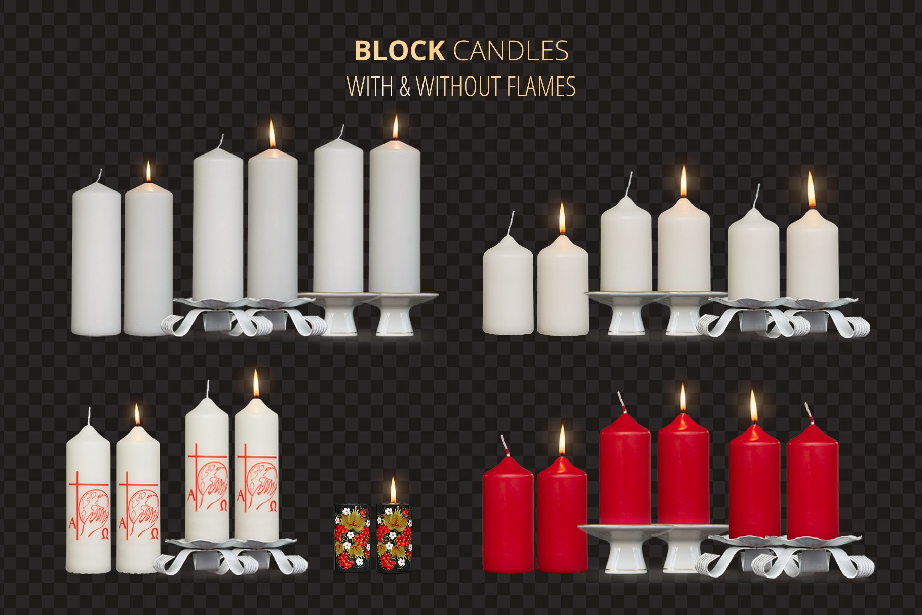 Candles & Flames Bundle - PNGs preview image.