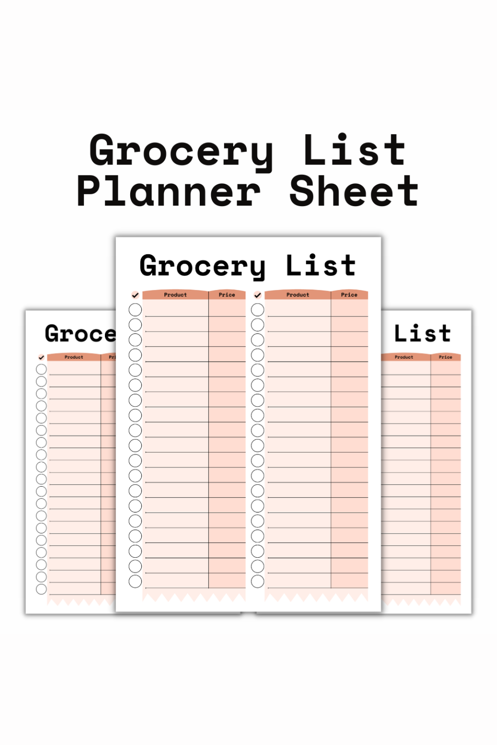 Grocery List Planner Sheet Template pinterest preview image.