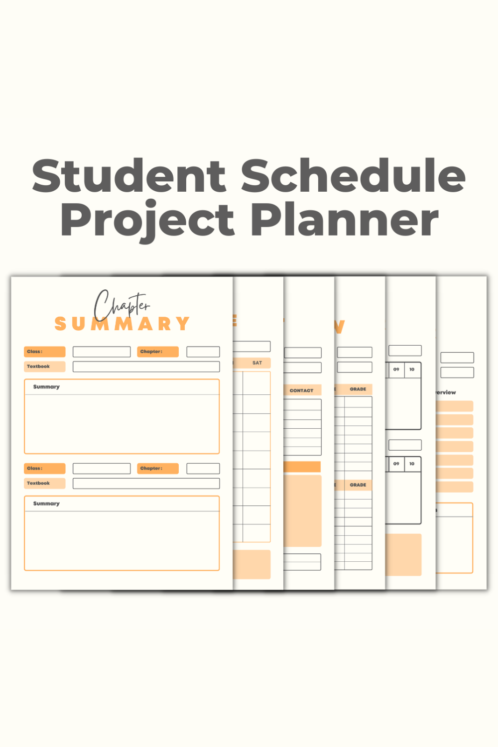 Student Schedule Project Canva Planner pinterest preview image.