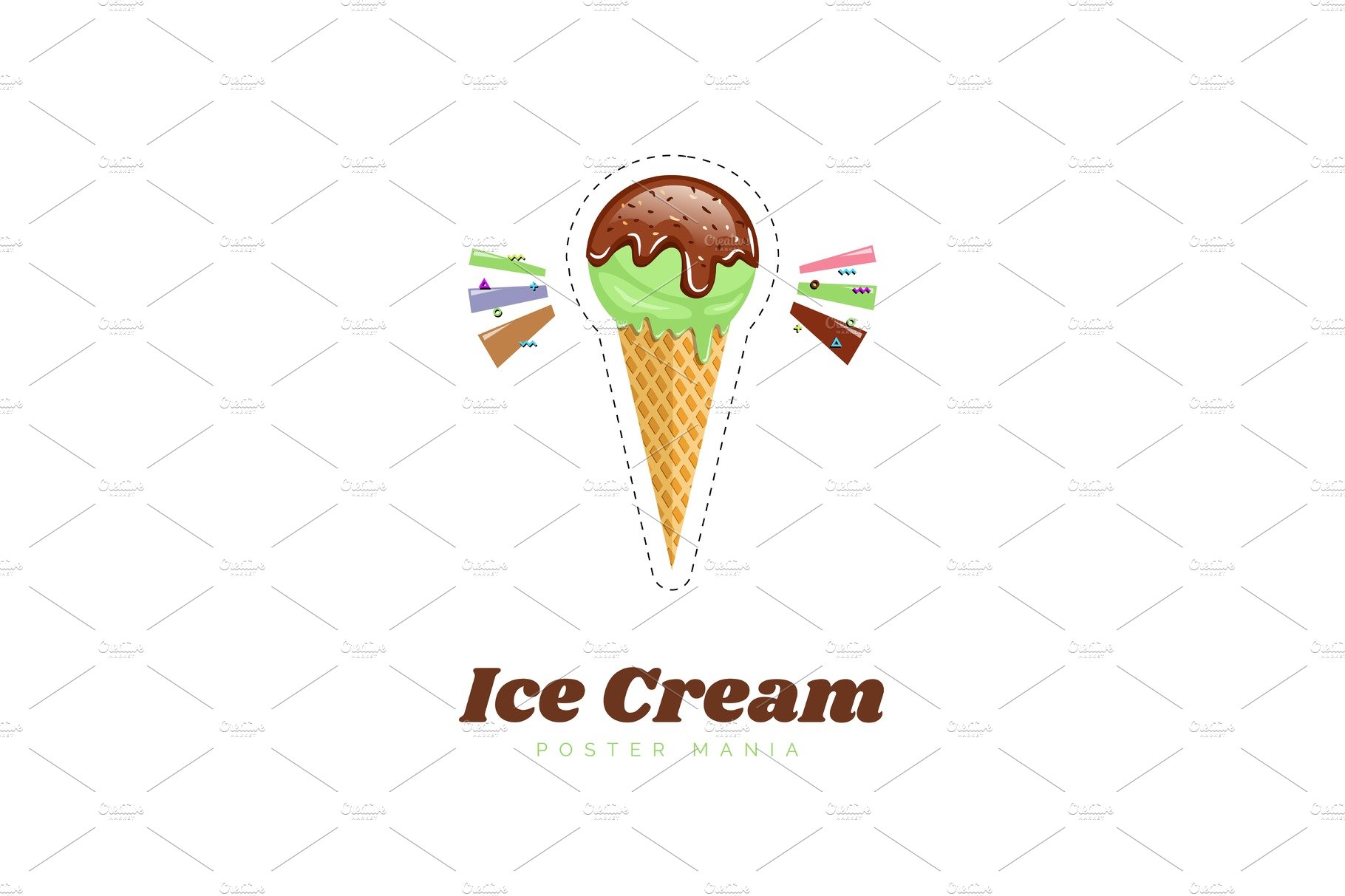 Ice cream, vector illustration cover image.