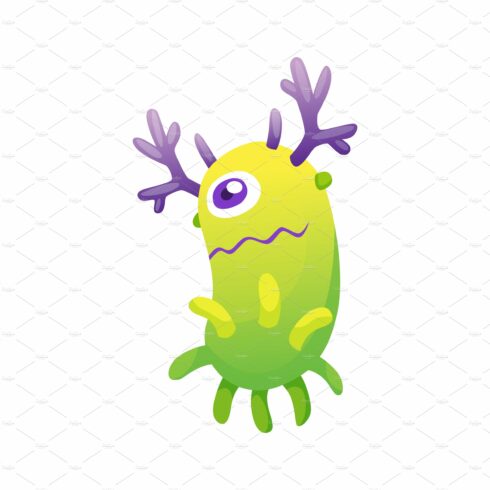 Cartoon bacteria virus. Germ or cover image.