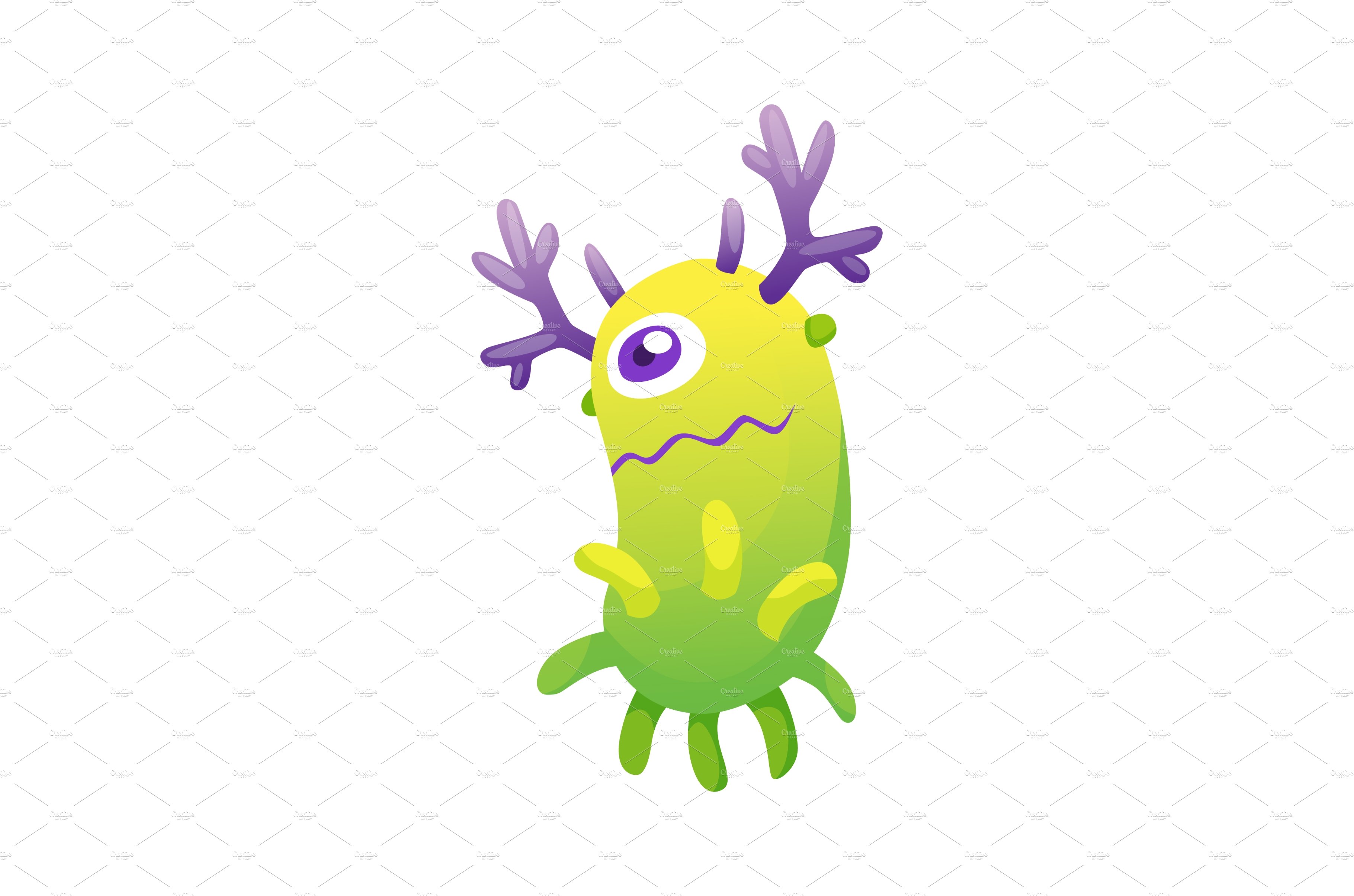Cartoon bacteria virus. Germ or cover image.