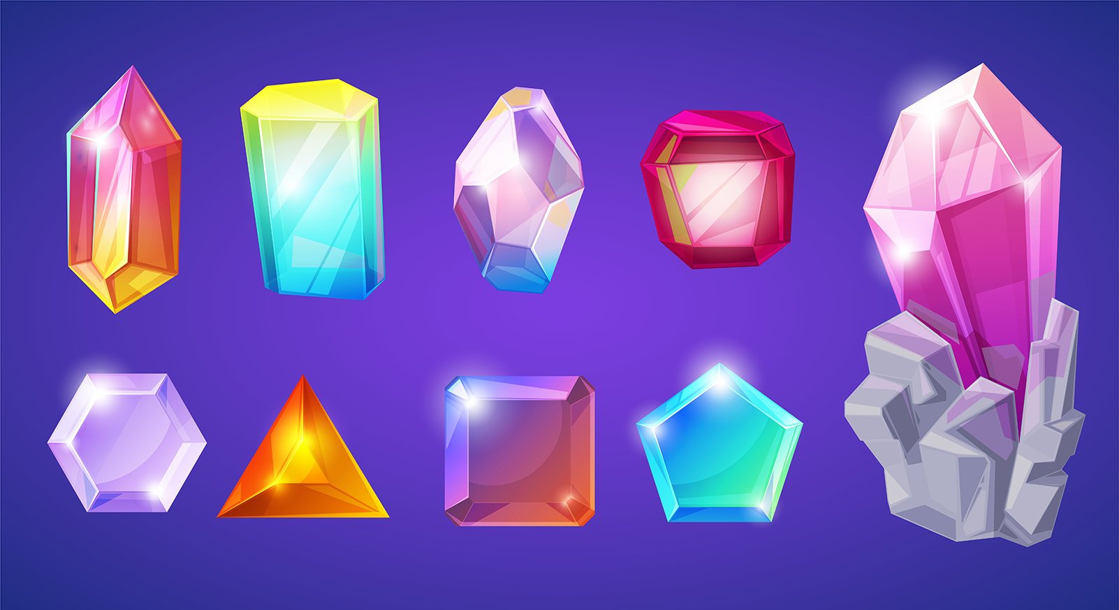 Crystal stone vector crystalline cover image.