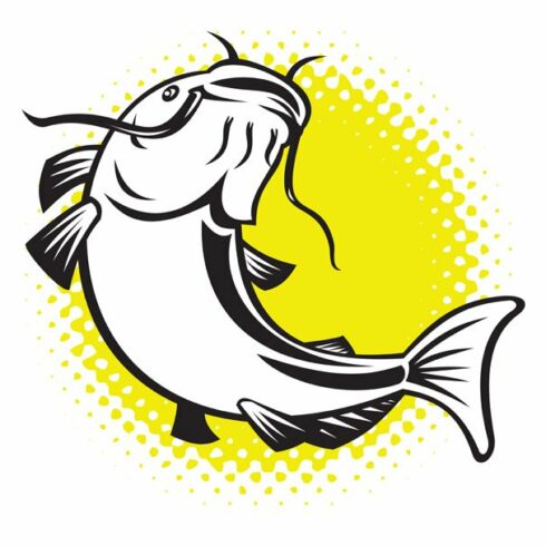 Catfish jumping up with halftone dot cover image.