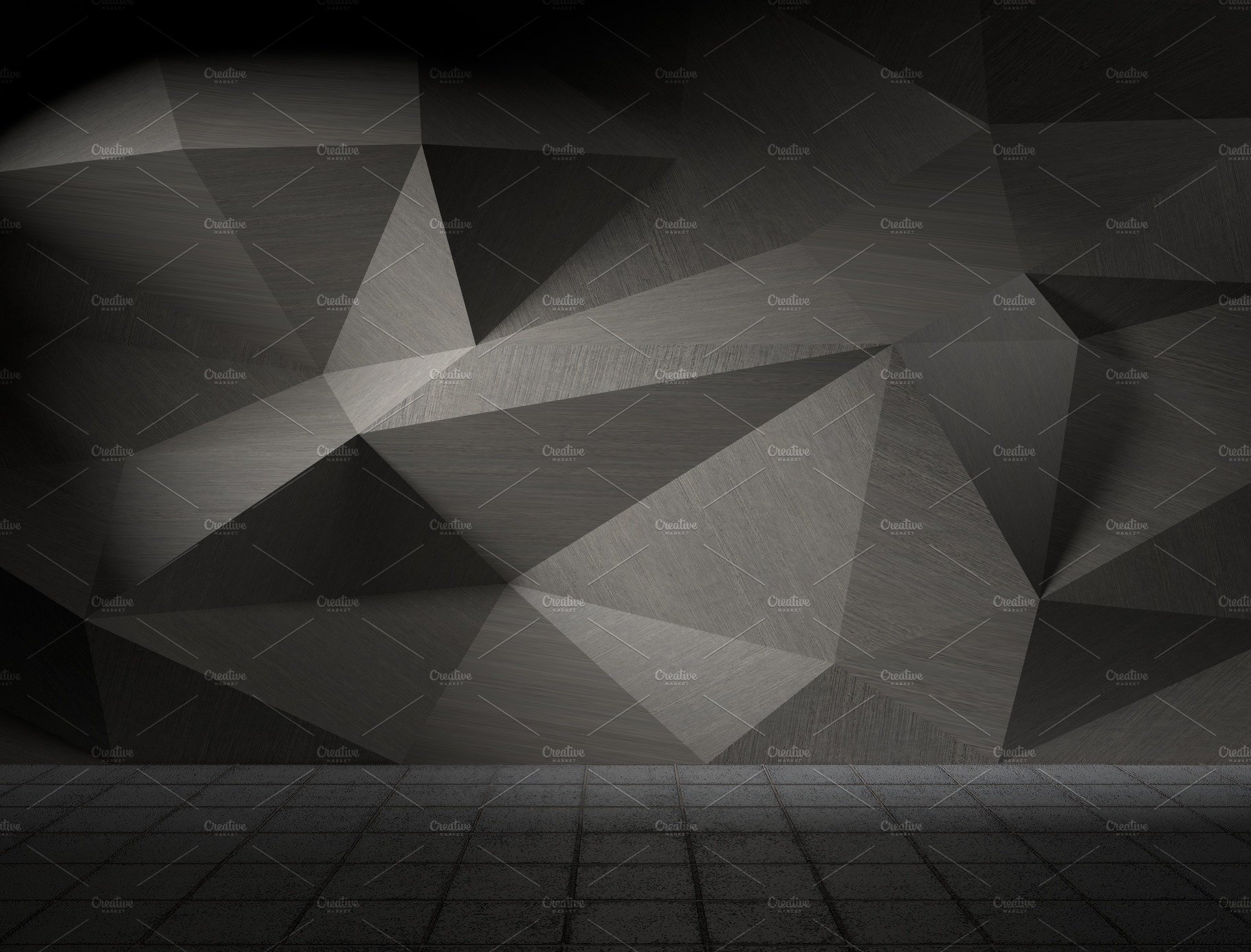 White abstract triangle facet cover image.