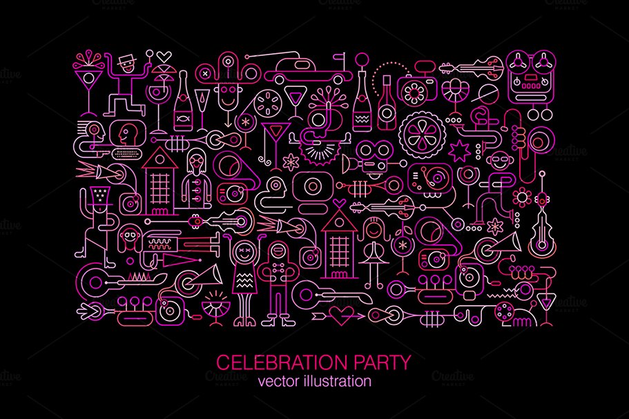 Celebration Party vector design cover image.
