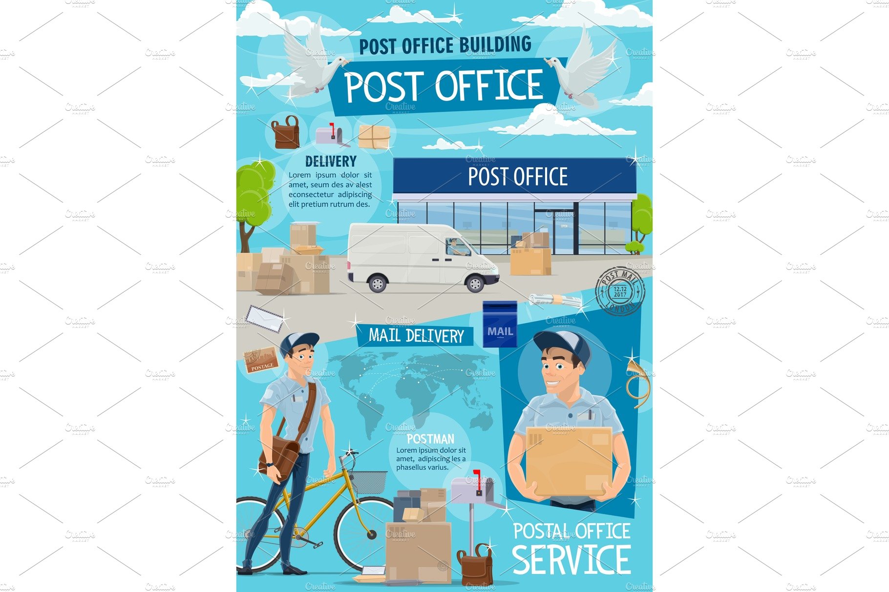 Post office, mail delivery service cover image.