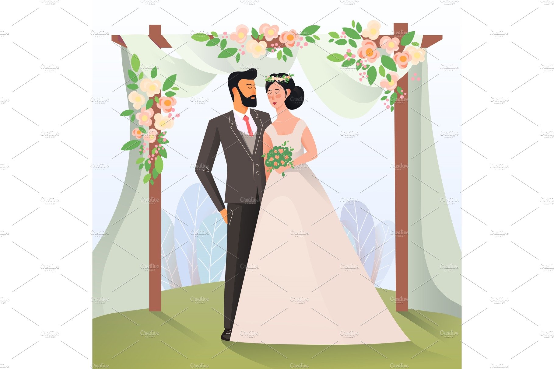 Man and woman having wedding cover image.