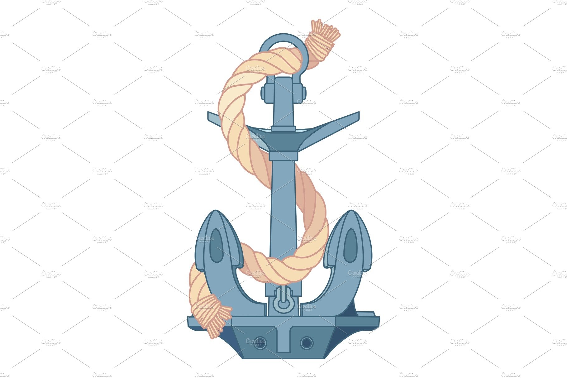 vector flat outline sea icon Anchor cover image.
