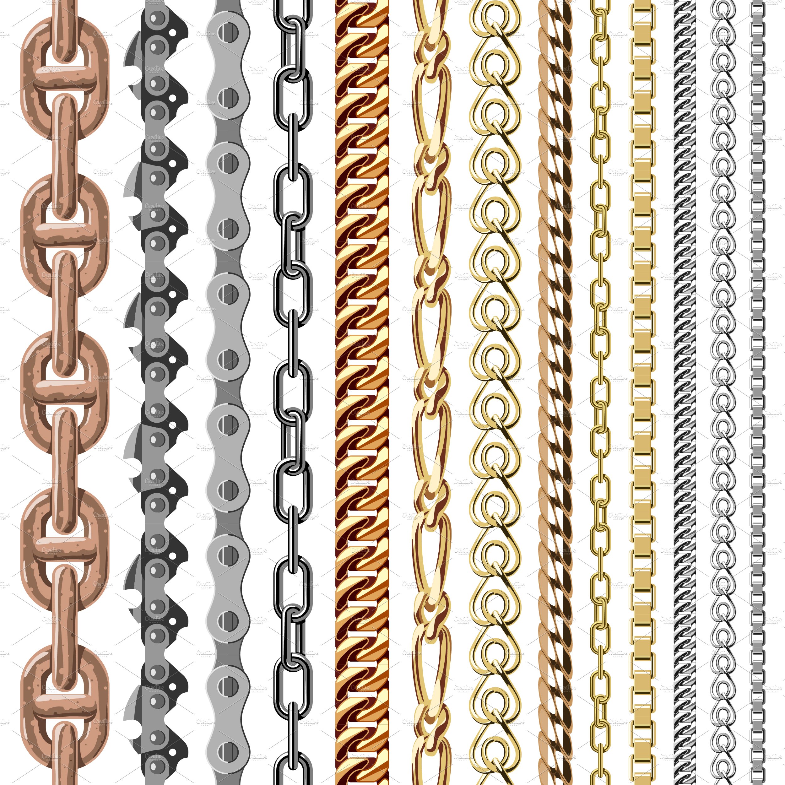 Chains link vector seamless cover image.