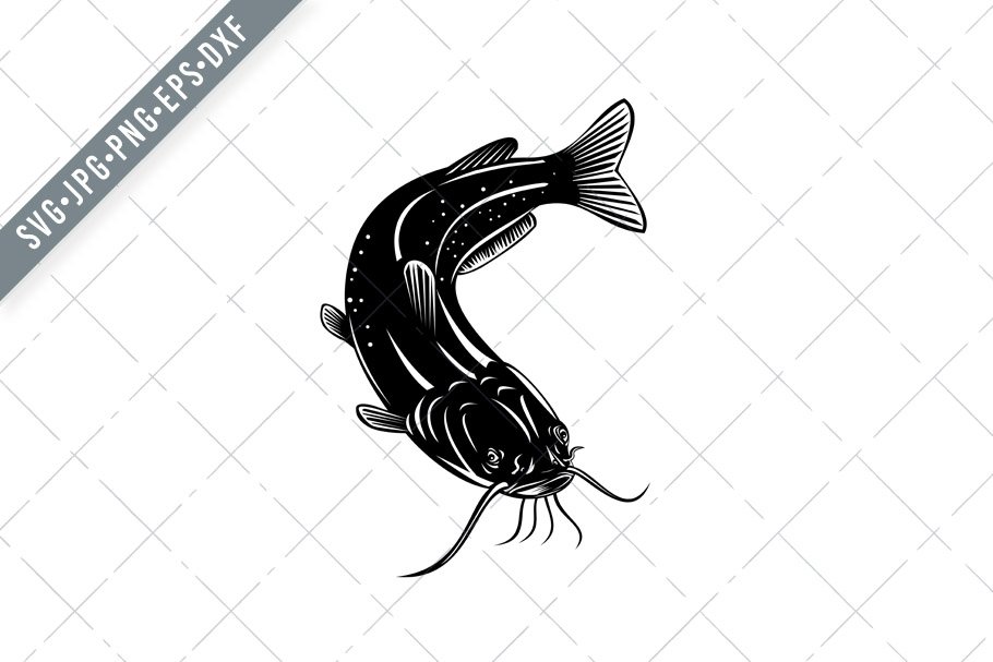 North American Channel Catfish SVG cover image.