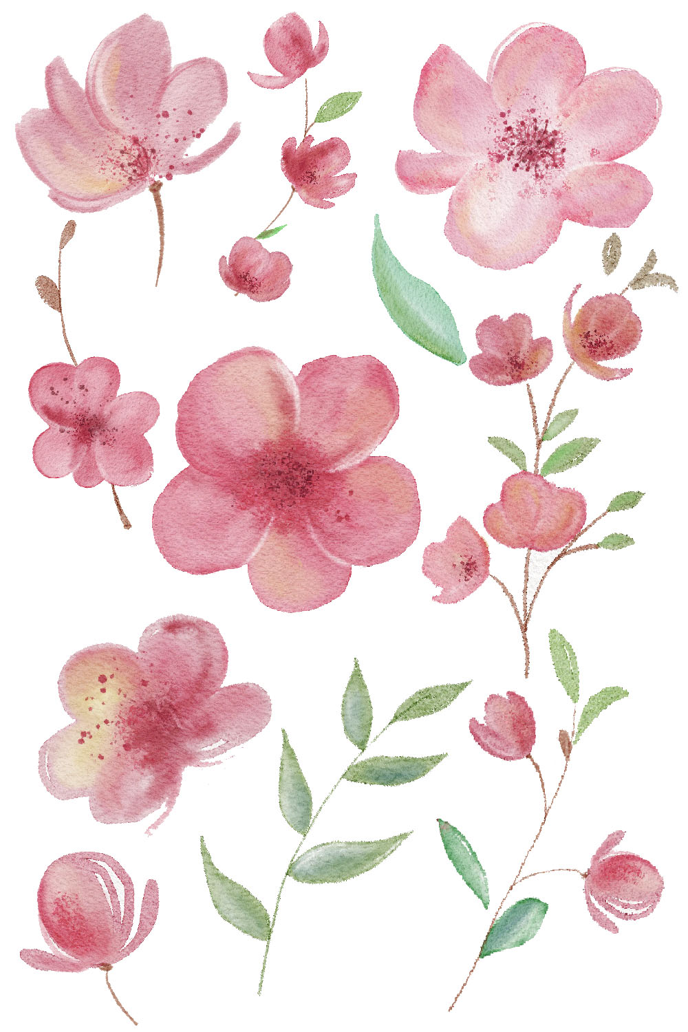 Cherry blossom watercolor clipart pinterest preview image.