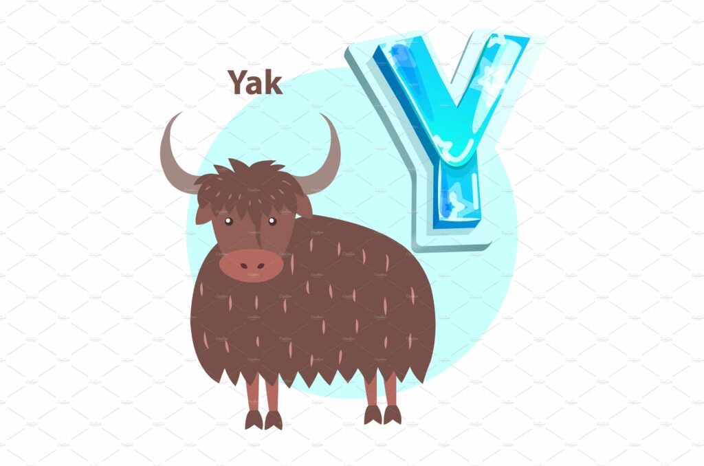 Letter Y is for Yak cartoon alphabet – MasterBundles