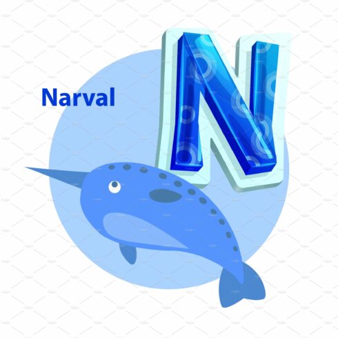 Narval is for N Letter Cartoon cover image.