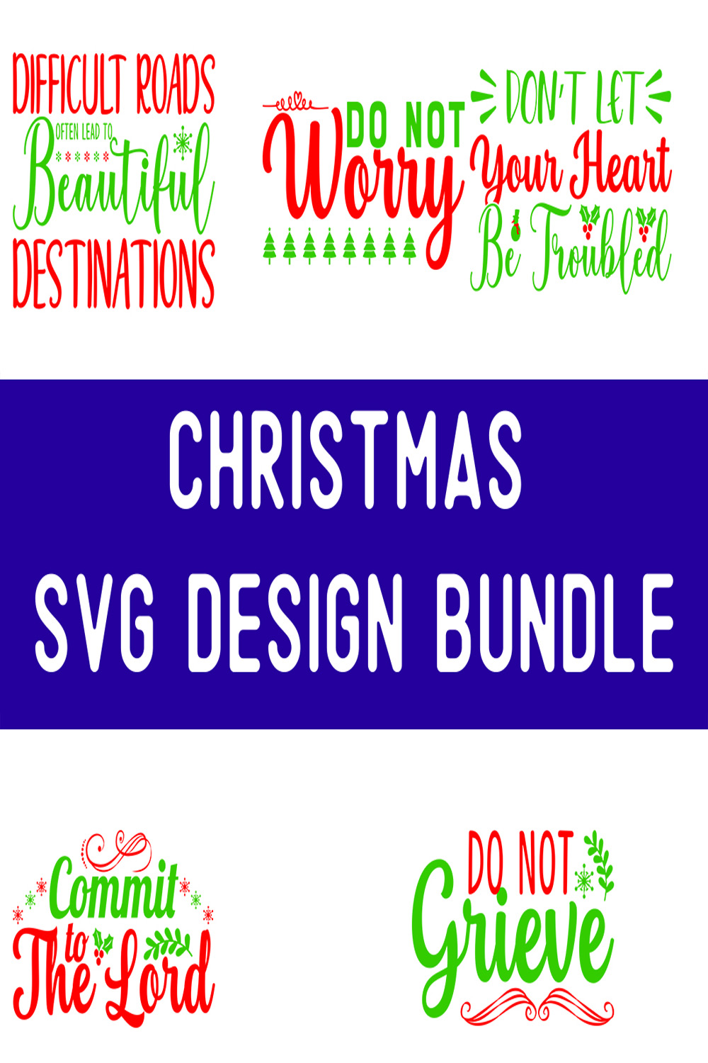 Christmas SVG Design Bundle pinterest preview image.