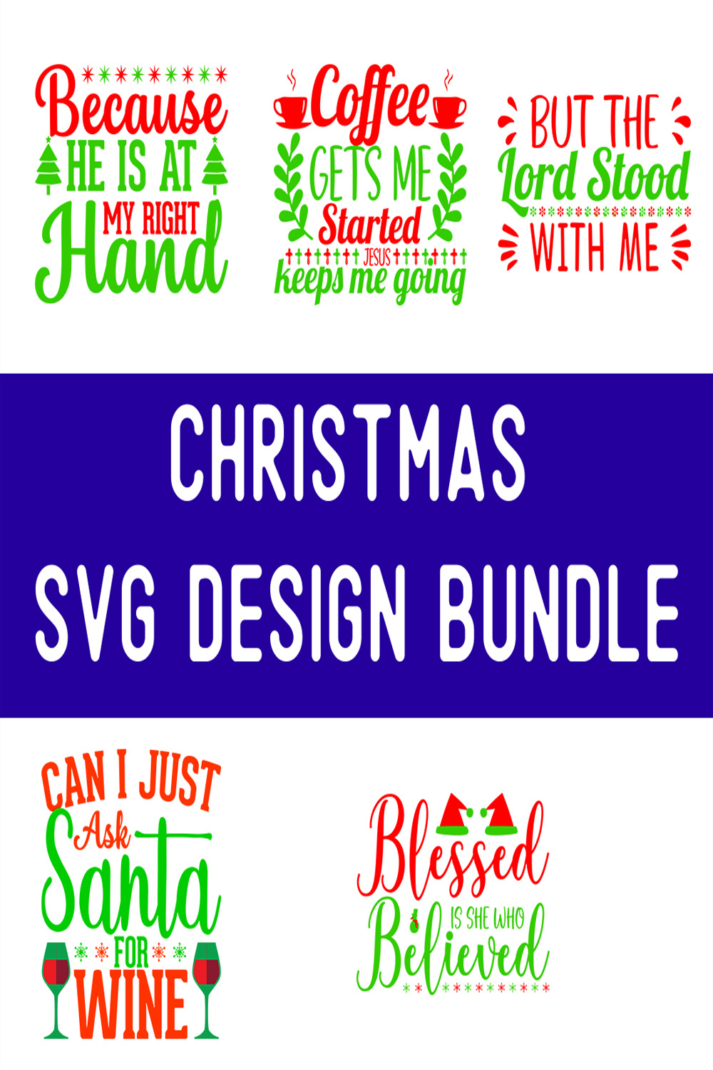 Christmas SVG Design Bundle pinterest preview image.