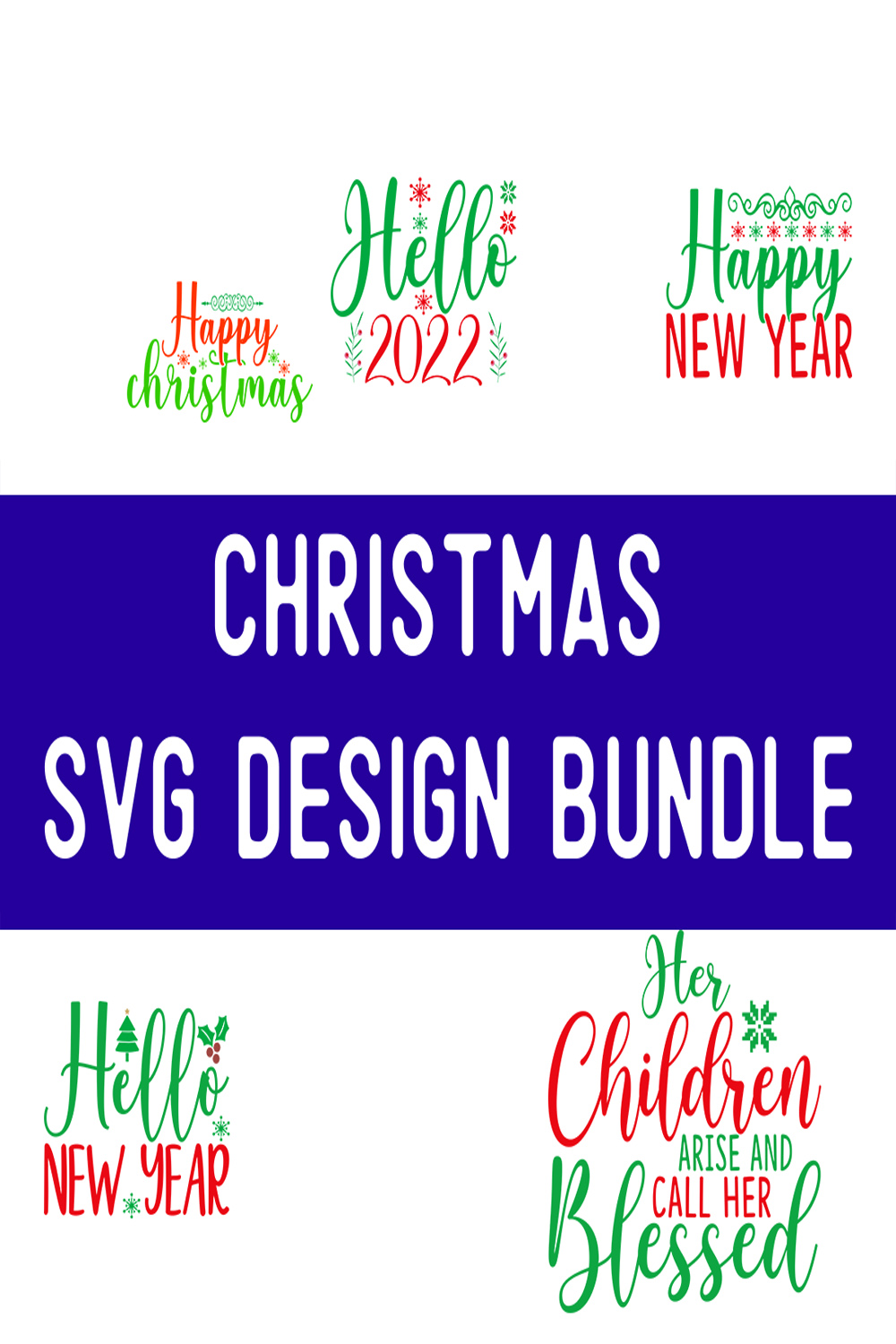 Christmas SVG Design Bundle pinterest preview image.