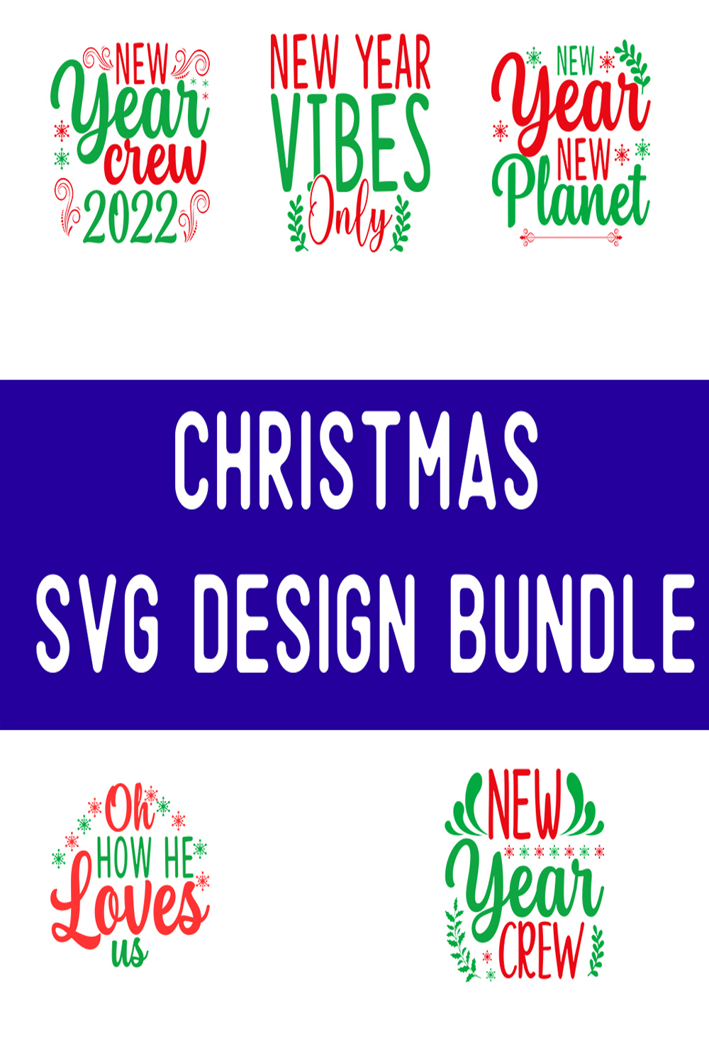 Christmas SVG Design Bundle pinterest preview image.