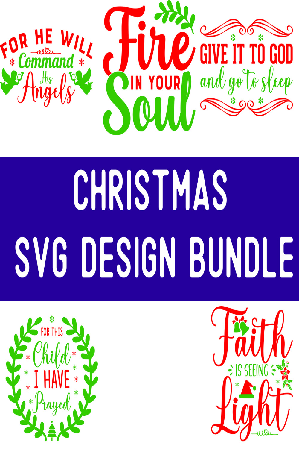 Christmas SVG Design Bundle pinterest preview image.