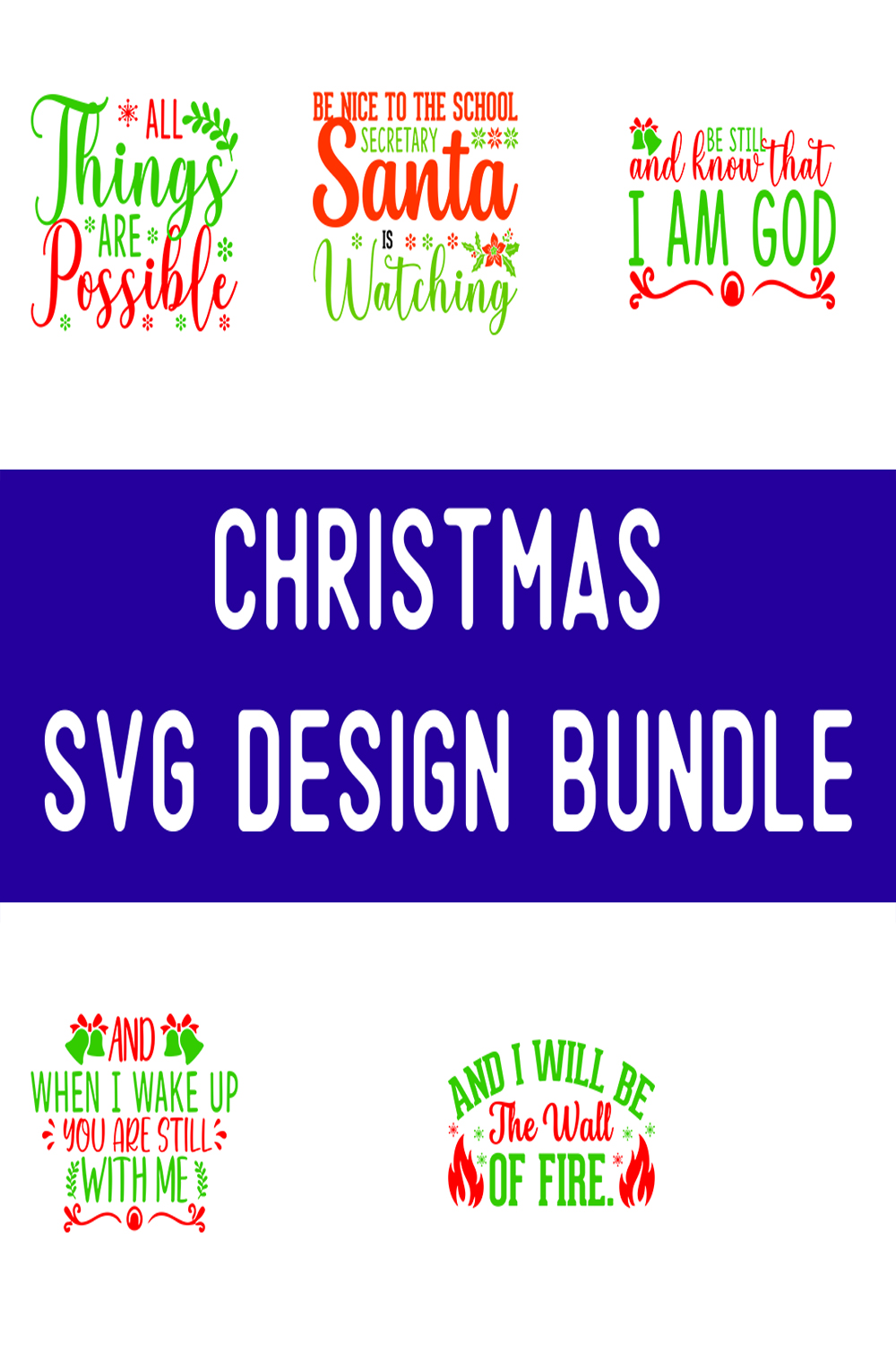 Christmas SVG Design Bundle pinterest preview image.
